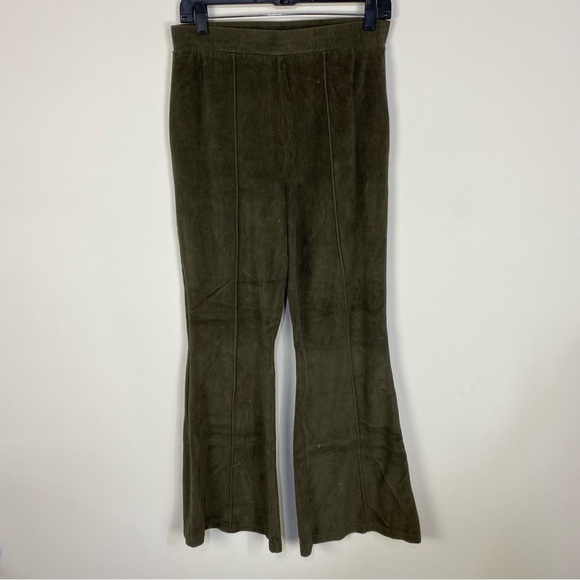 Aerie olive green ribbed corduroy flare bell bottom pants - Picture 1 of 3